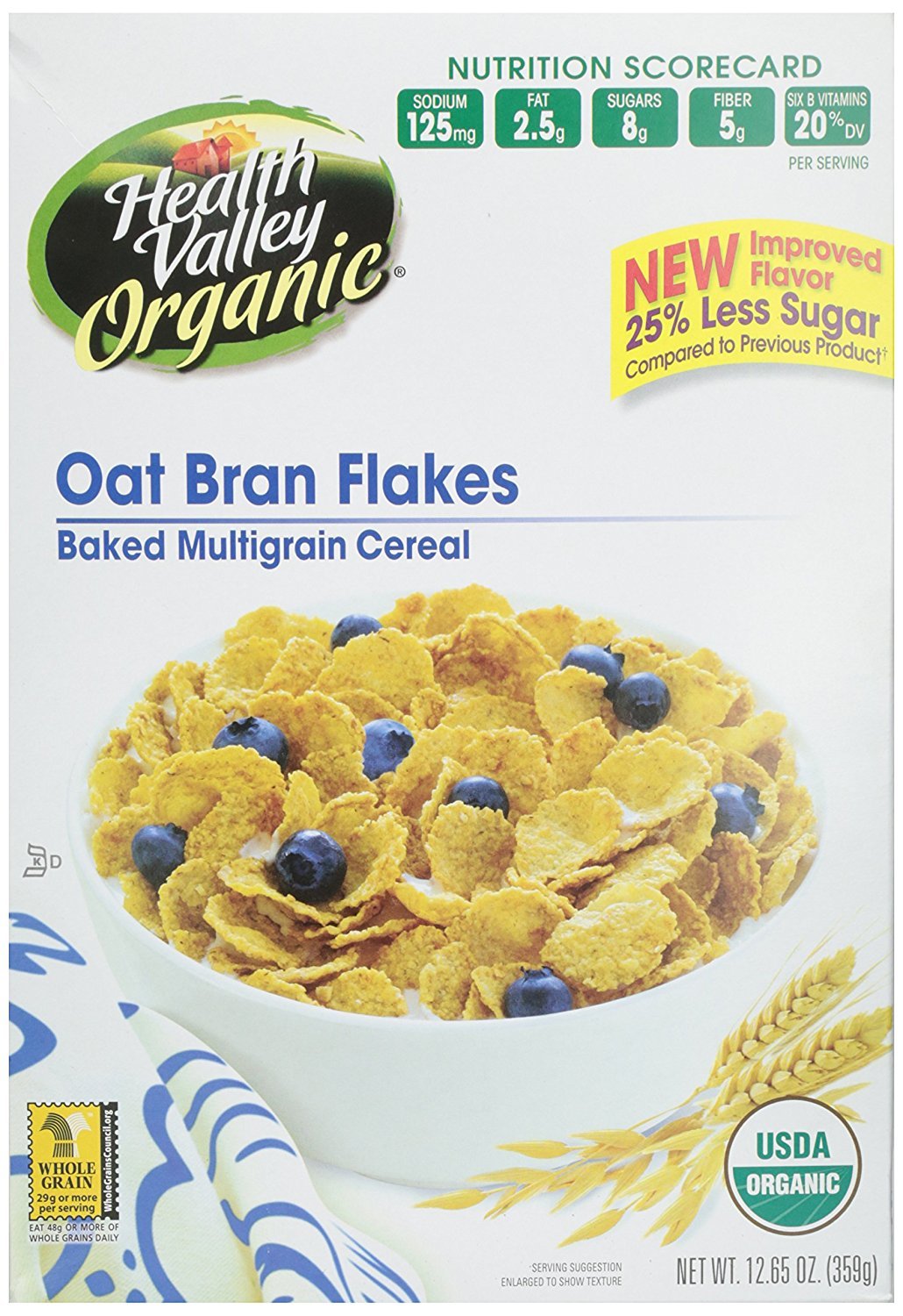 Health Valley Oat Bran Flakes, 12.65Ounce (Pack of 6