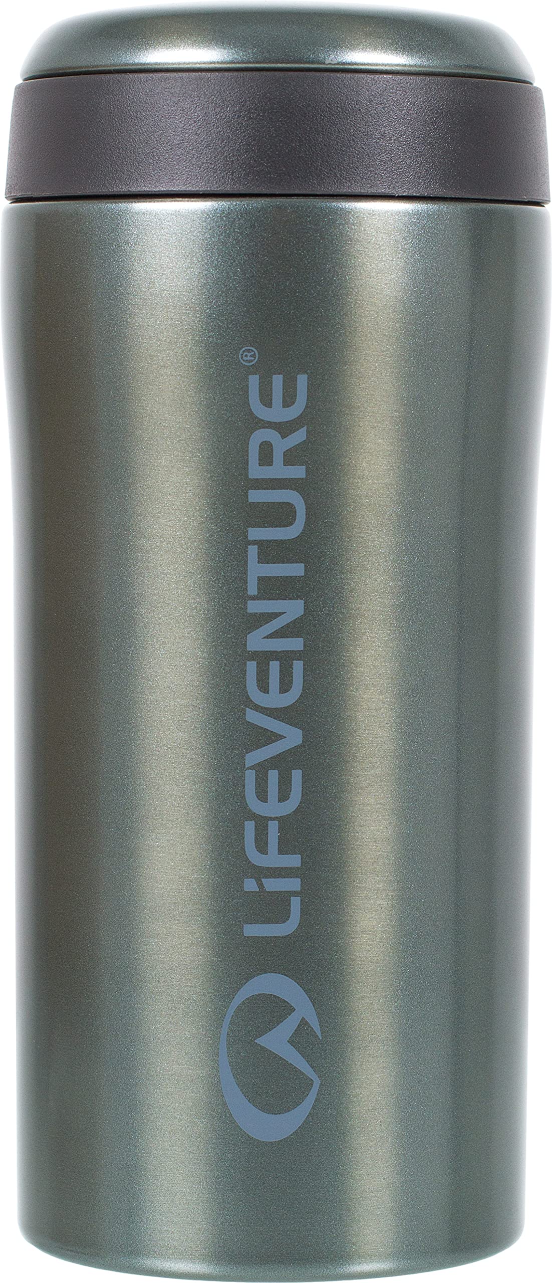 Lifeventure Thermal Mug, Leakproof & Vacuum Insulated Reusable Coffee Travel Cup, 300ml, Gloss Tungsten — image 1