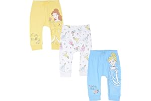 Disney Princess Cinderella Belle Ariel Aurora Baby Girls 3 Pack Pants