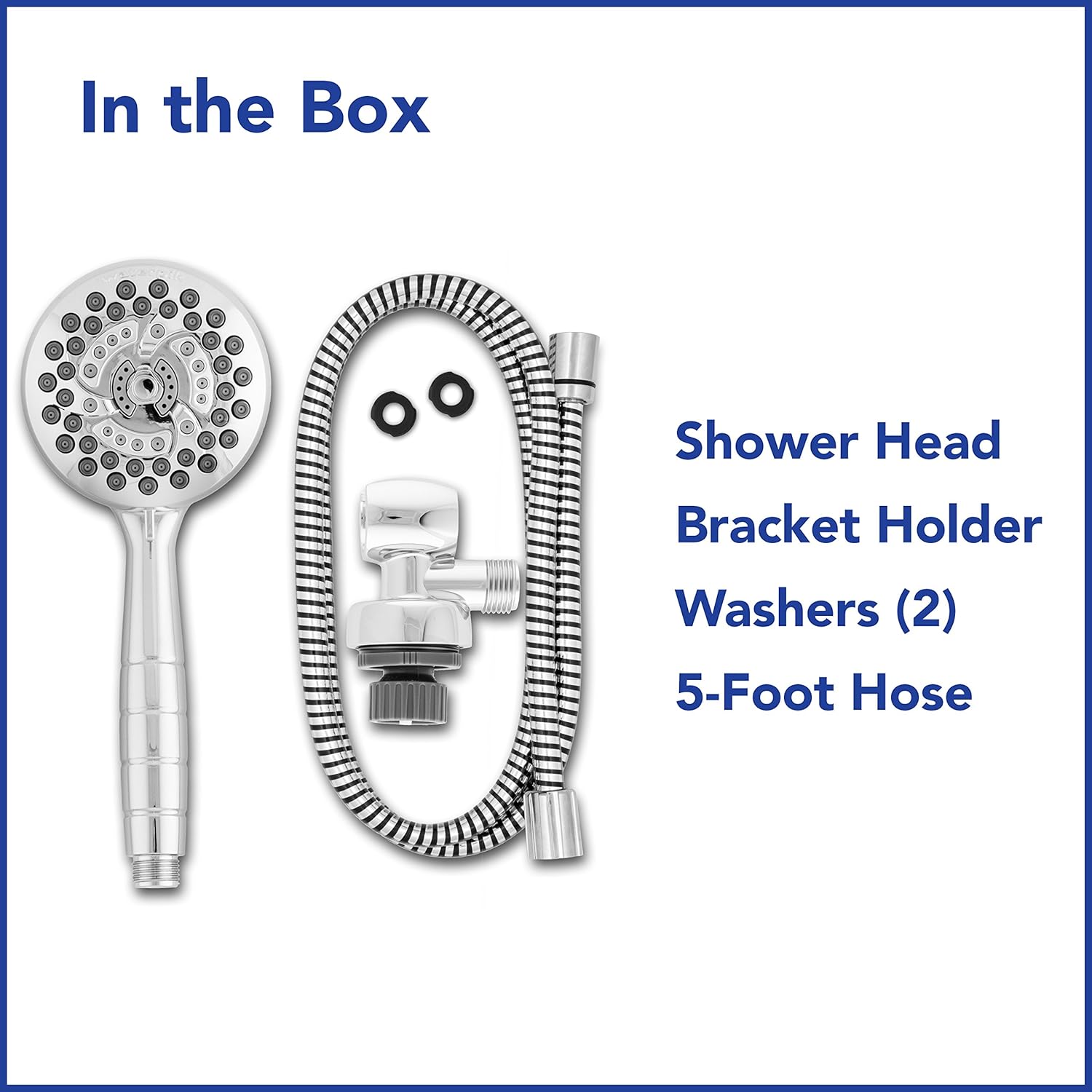 Waterpik High Pressure Powerpulse Massage Hand Held, 2.5 GPM, Chrome Detachable Shower head with 7 Spray Settings and 5' Hose, XRO-763 - - 