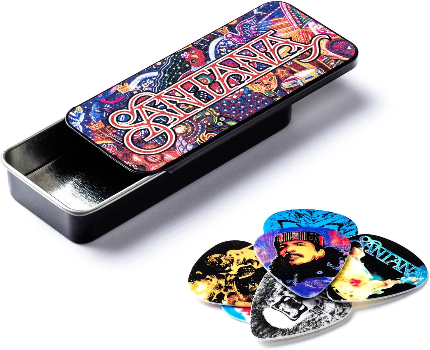 Jim Dunlop SANPT02H Santana Heavy Pick Tin, verschiedene Farben