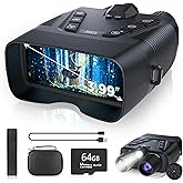 Night Vision Goggles, 58MP Full-Color 4K Night Vision Binoculars for Adults with 10000mAh Fast Charging Battery, 64GB Card, 3.99" Screen and 1968FT Viewing Range for Camping Hunting & Security(Black)
