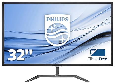 Philips 323E7QDAB/00 80 cm (31,5 Zoll) Monitor (VGA, DVI, HDMI, 1920 x 1080, 60 Hz, 5ms Reaktionszeit, mit Lautsprecher) schw