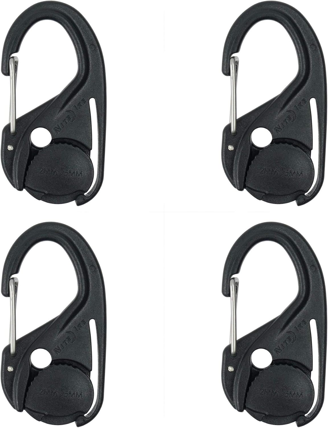 Nite Ize NCJ-01-4R3 CamJam Tightener Plastic Tie Down Mechanism Without Cord, 4-Pack, Black, 4 Count - - 