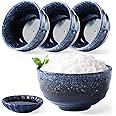 Amazon.com | 8 Pieces Japanese Fuji Blue Style. 4 Ceramic Miso & Rice ...