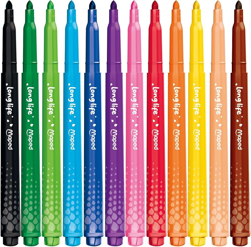 - 12 Feutres Color Pep's Long Life - Lavable - Fourniture Scolaire