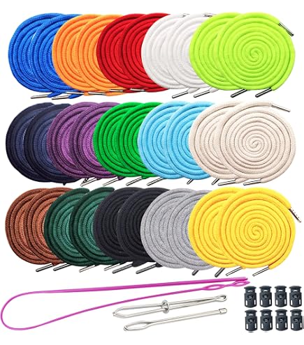 16 Cordons De Serrage Colorés + 3 Enfile-fils - Pour Sweat, Short, Bonnet - Remplacement Facile