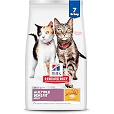 Hill's Science Diet Adult 1-6 Multiple Benefit Dry Cat Food | #1 Veterinarian Recommended, Chicken Recipe, 7 lb. Bag