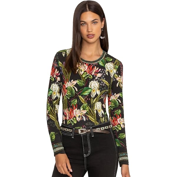 Johnny Was Women's The Janie Favorite 3/4 Sleeve Crew Neck