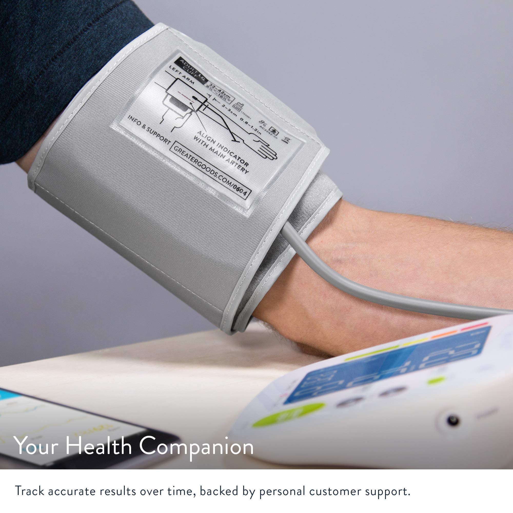 Greater Goods Bluetooth Blood Pressure Monitor Cuff, Smartphone