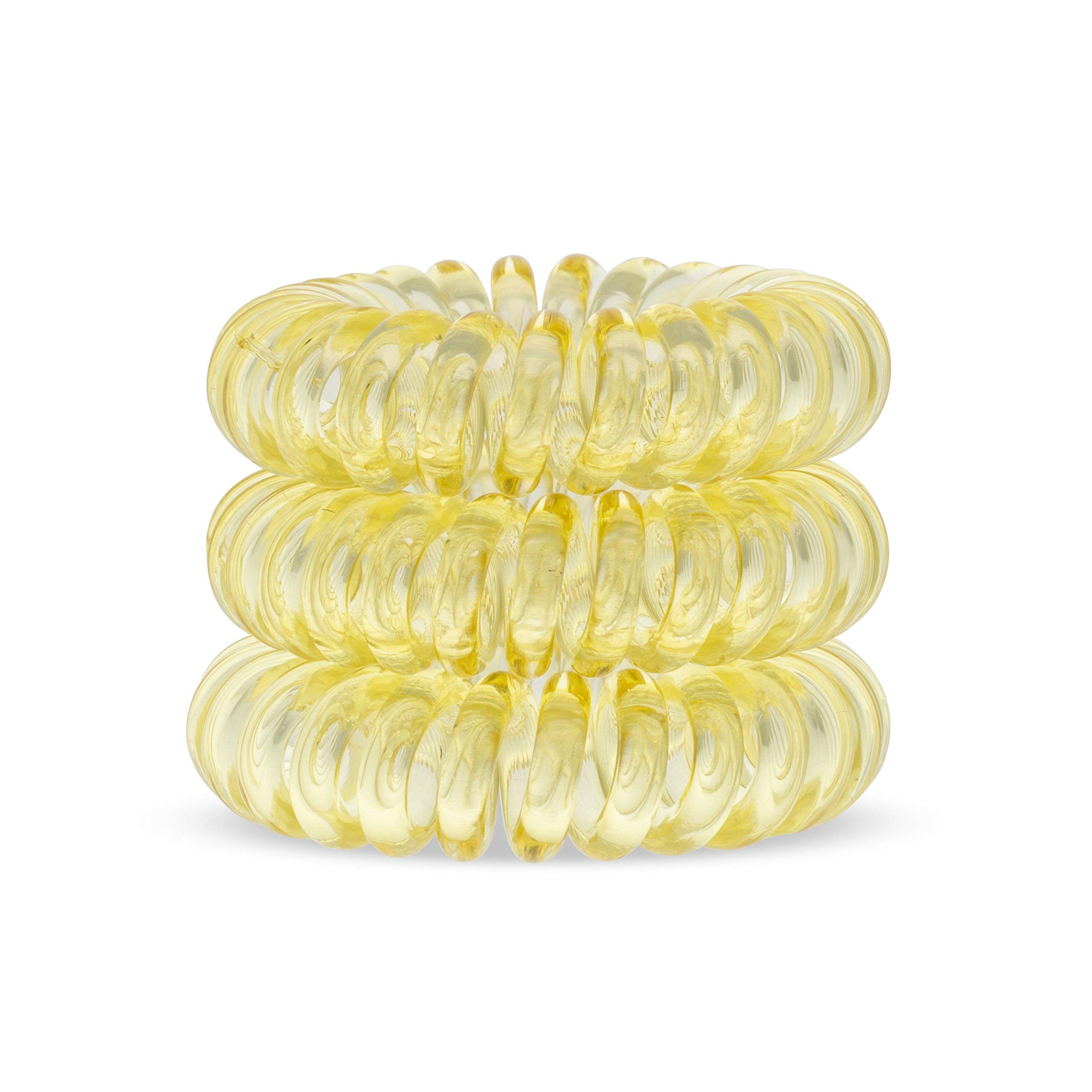 Light Yellow SpiraBobble | Hair Bands for Women – 6Pcs Set Hair Bobbles | Durable Hair Tie | Spiral Ring for ponytails