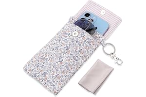 Hongeely Soft Glasses Case Double Eyeglass Case Sunglasses Travel Pouch for Women Men with Key Chain