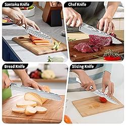 MDHAND Professional Chef Knife Set with Roll