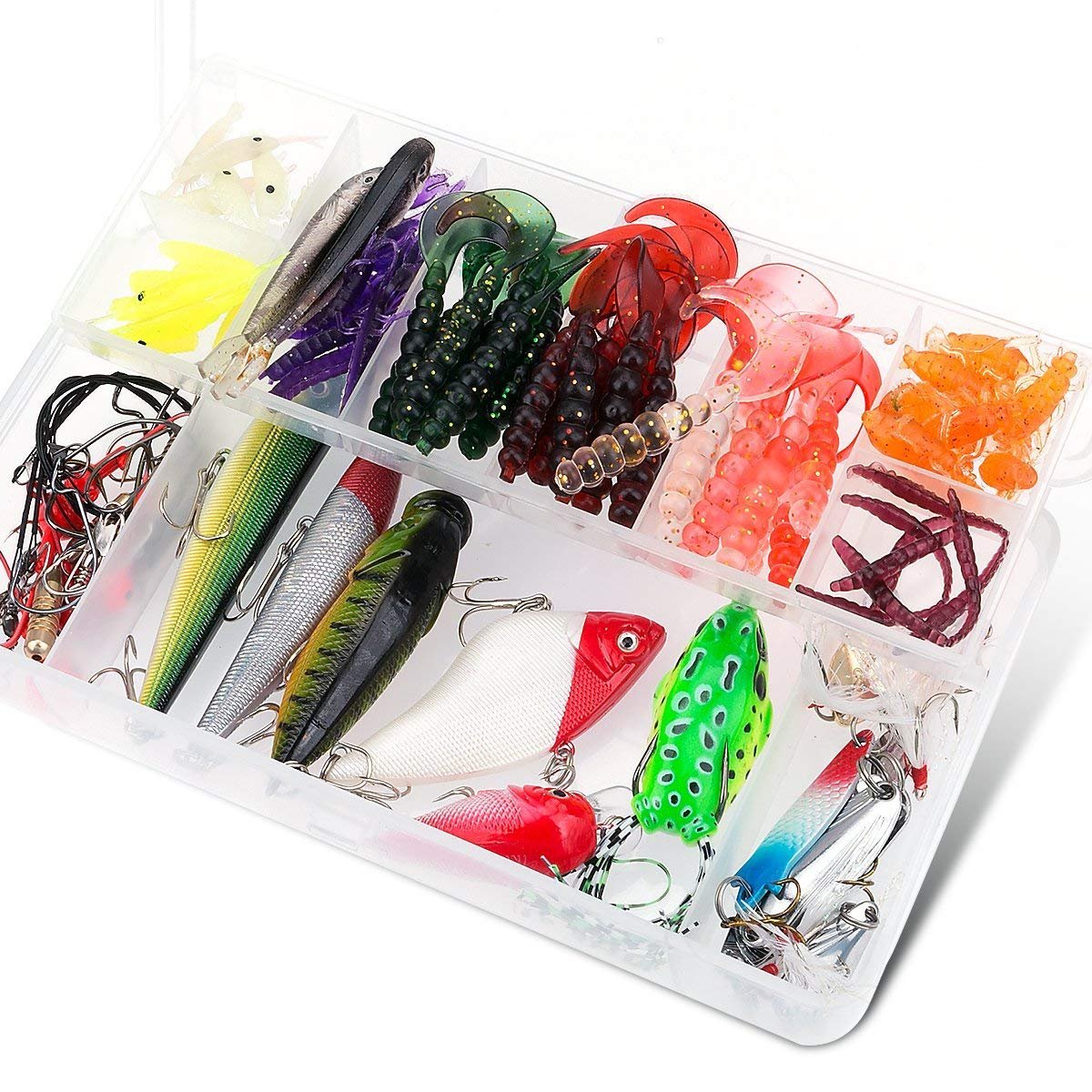 半額sale タックルボックス Andトラウトタックルフックハードプラスチック B078hcgnxj Bass Allimity釣りルアータックル ボックスセットハードスピナールアーspinnerbaitキットミックス色ベース餌ミノー釣りルアーセットフローティングポッパーfor 最新の激安 Www Aiq