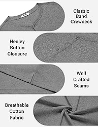 COOFANDY Mens Tshirts Henley Cotton Basic tee Beach