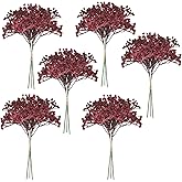 Nagobi Babys Breath Artificial Flowers Bulk 18pcs Maroon/Burgundy Fake Gypsophila Realistic Flowers for Wedding Arches Bouquets Table Centerpieces Floral Arrangements Party Decor