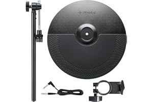 Donner Mute Cymbal Set with 12-inch Cymbals and Cymbals Stand for Electric Drum Kit, More Stable Iron Metal Bracket, Signal Cable, Rack Clamp for Electric Drum Set (For DED-200/400 /500 Expansion)