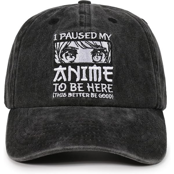 InnoBeta Anime Embroidered Baseball Cap - Adjustable Washed Cotton Hat, Kawaii Gift For Anime Lovers, Men & Women