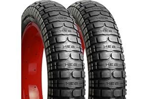 HAPPY EBIKES HEB VIPERESS 20x4.0 Fat Tire - Puncture Resistant Ebike Tires, 20x4 Fat Bike Tire for Electric Bike, MTB, Heavy Duty, All Terrain Tire for Street/Trail Riding - Qty 2