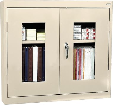 Sandusky Wa1v301226 07 30 Inch Wide By 12 Inch Deep By 26 Inch High Wall Hung One Shelf Clear View Door Cabinet Putty Garage Storage And Organization Systems Amazon Com