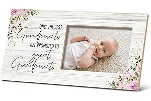 SRADMO Grandparents Picture Frames,Great Grandparents Baby Announcement,Grandparents Get Promoted To Great Grandparents Photo Picture Frame 12×6,Grandkids Photo Frame,First Time Grandparents Gifts
