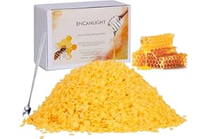 ENCANLIGHT Beeswax Pellets, 2LB Natural Bees Wax Pastilles - Food Grade & Triple Filtered for Skin Care, Lotions, Candle Making, Lip Balm, Body Creams and Soap Making