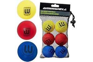 Winnwell PVC Knee Hockey Balls - Indoor Hockey Floor Balls for Mini Stick Nets - Mini Hockey Balls with Mesh Bag -50mm 30gram Weight