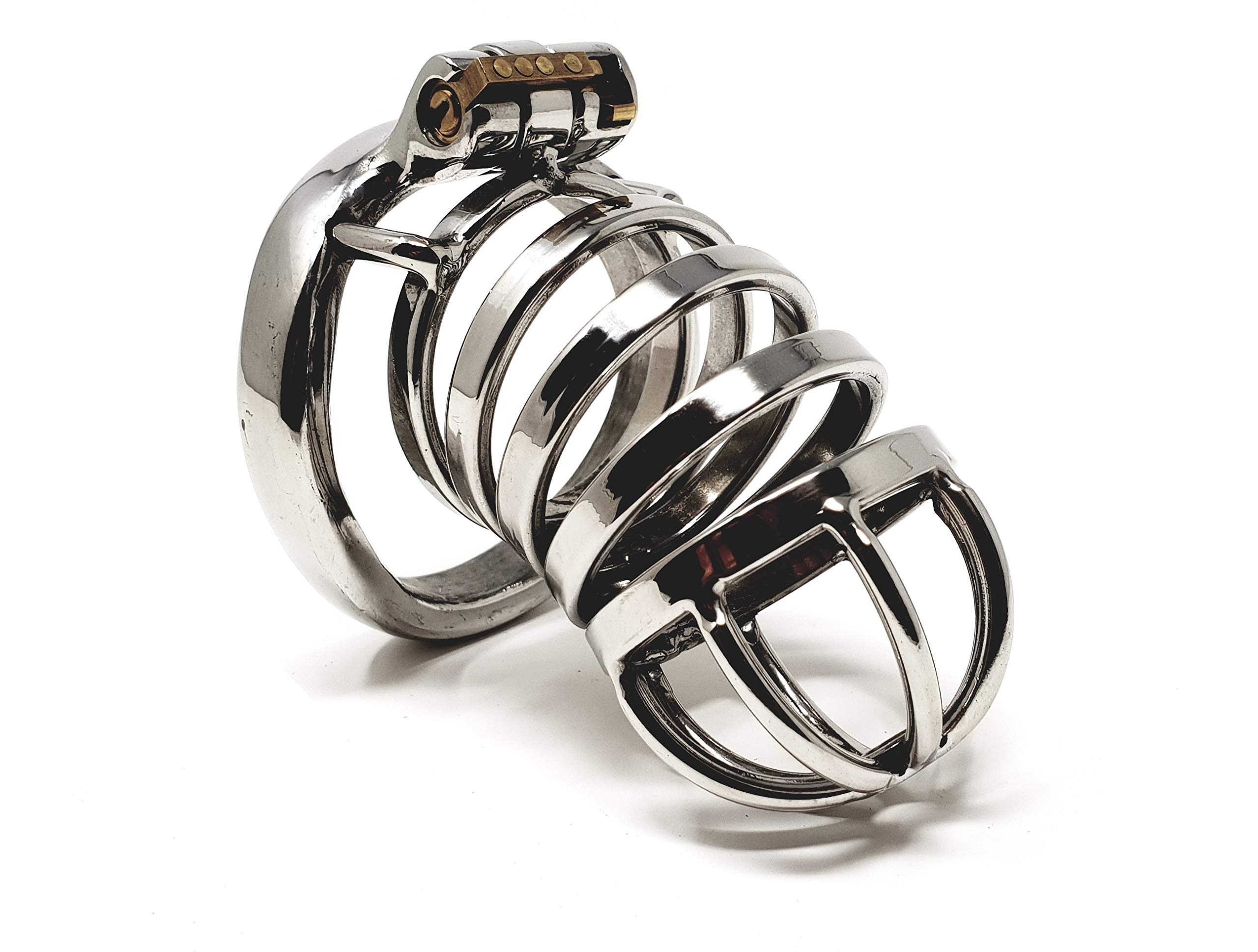 Bondage Masters Male Chastity Cage With Hidden Lock and Cage, 90 mm