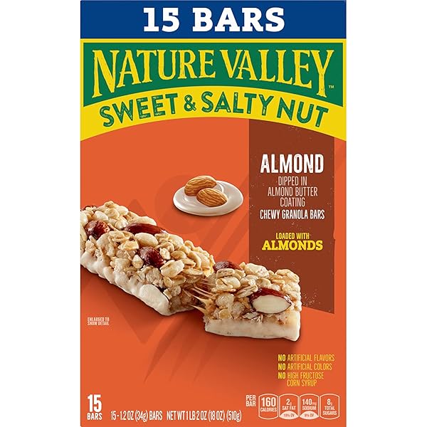 NATURE VALLEY SWEET AND SALTY NUT GRANOLA BARS, DARK CHOCOLATE PEANUT ALMOND, 15 BARS, 18 OZ
