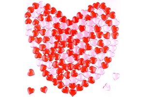 TUPARKA 210 Pcs Acrylic Hearts Red and Pink Acrylic Hearts Ornaments for Table Decoration/Vase Fillers/Home Decoration in Val