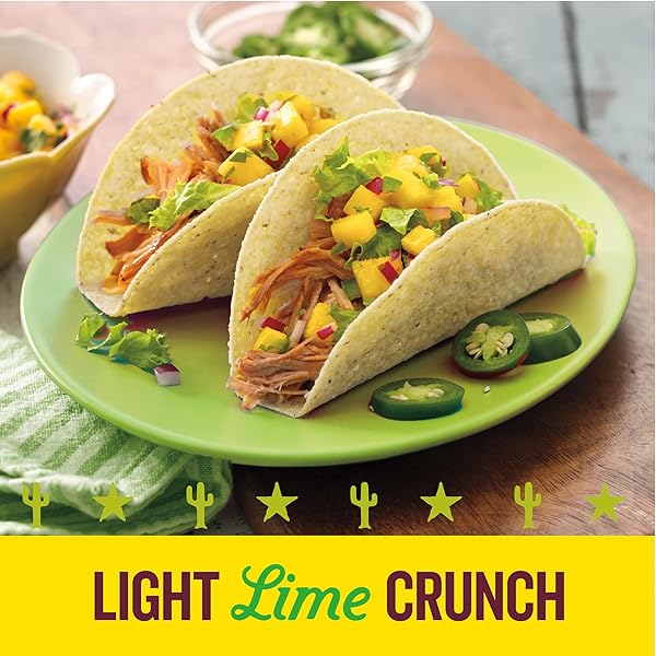 OLD EL PASO STAND ‘N STUFF TACO SHELLS, HINT OF LIME FLAVORED, GLUTEN FREE CRUNCHY CORN TACO SHELLS, 10 COUNT, 5.4 OZ