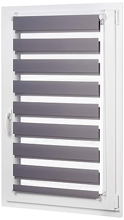 AmazonBasics - Doppellagiger Rollo, 66 x 150 cm, Dunkelgrau