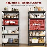 Yaheetech 2x Heavy Duty Black 5 Tier Garage Shelves 150x70x30 cm view 6