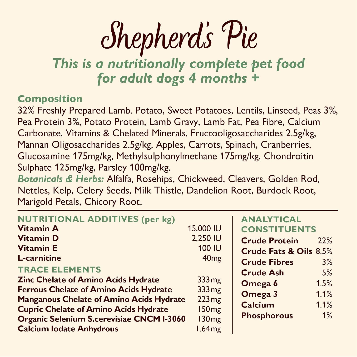 Lily’s Kitchen Made with Natural Ingredients Adult Dry Dog Food Shepherd’s Pie Balanced Recipe 12kg Bag, Lovely Lamb, 12 kg (Pack of 1) - Image 4