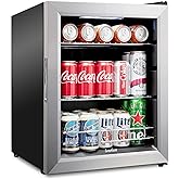 Ivation 62 Can Beverage Refrigerator, Freestanding Ultra Cool Mini Fridge, Beer, Cocktails, Soda, Juice Cooler for Home & Off