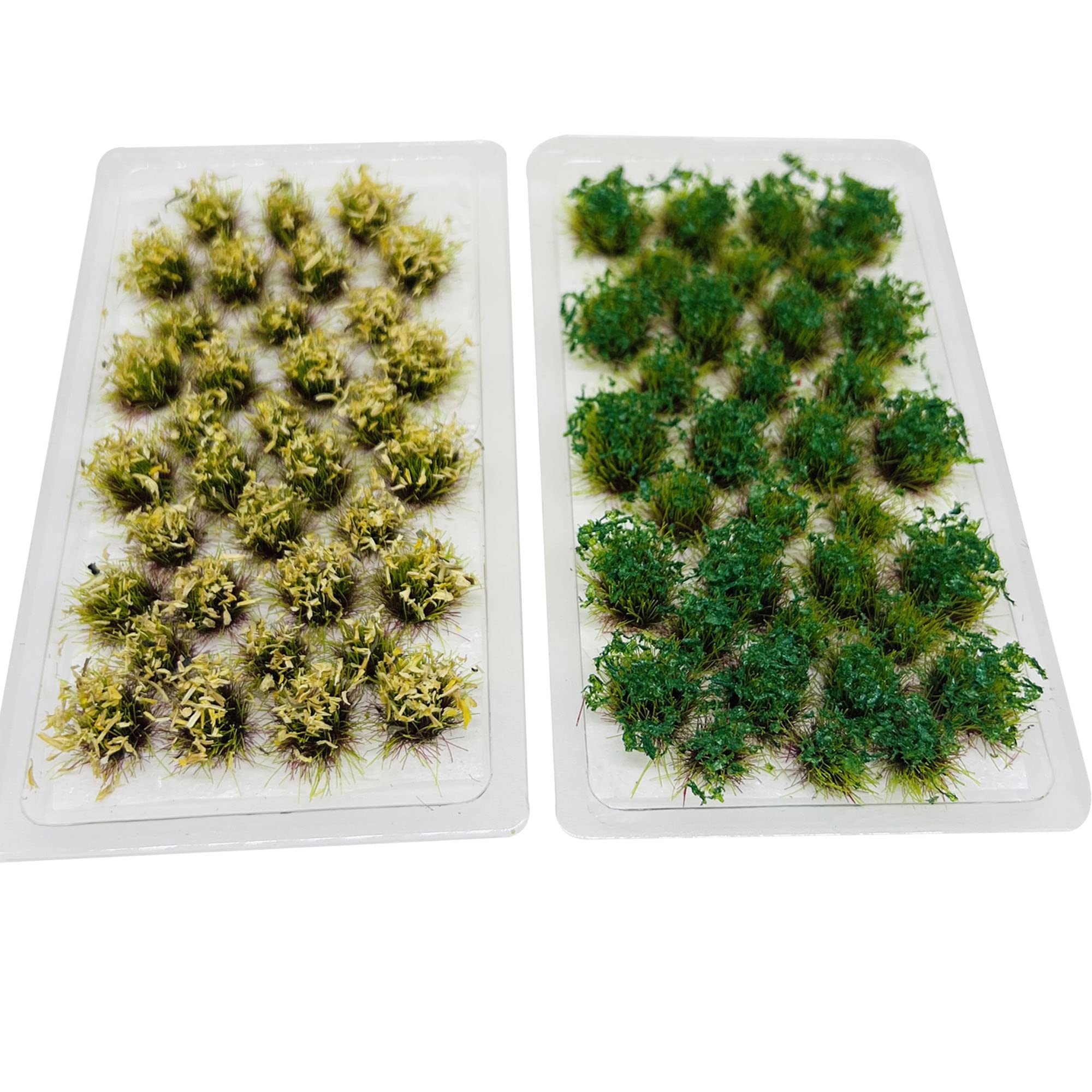 Woohome 70 PCS Flower Cluster Model 2 Color Static Grass Model Flower Vegetation Groups Grass Tufts Set for DIY Miniature Train Landscape Terrain Railway Scenery Decorations