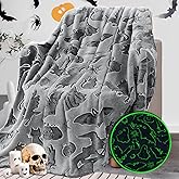 REXEO Throw Blanket Kids Soft Fleece Blankets Black Cat Halloween Throw Blanket 50"×60"