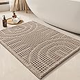 MontVoo -Bath Mat Rug-Rubber Backing Non Slip Quick Dry Absorbent Thin Bathroom Rugs Fit Under Door-Faux Suede Surface Bathroom Floor Mats-Shower Rug For In Front Of Bathtub Shower Brown 24"X70 - View #2