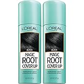 L'Oreal Paris Magic Root Gray Hair Cover Up, Black, 2 oz, 2 Count | 100% Gray Hair Coverage with Buildable, Lightweight, and Transfer-Resistant Spray, Temporary Formula, Ammonia-Free