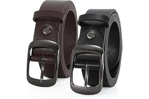 2 Packs Women Leather Belts for Jeans Fashion Leather Ladies Waist Belt