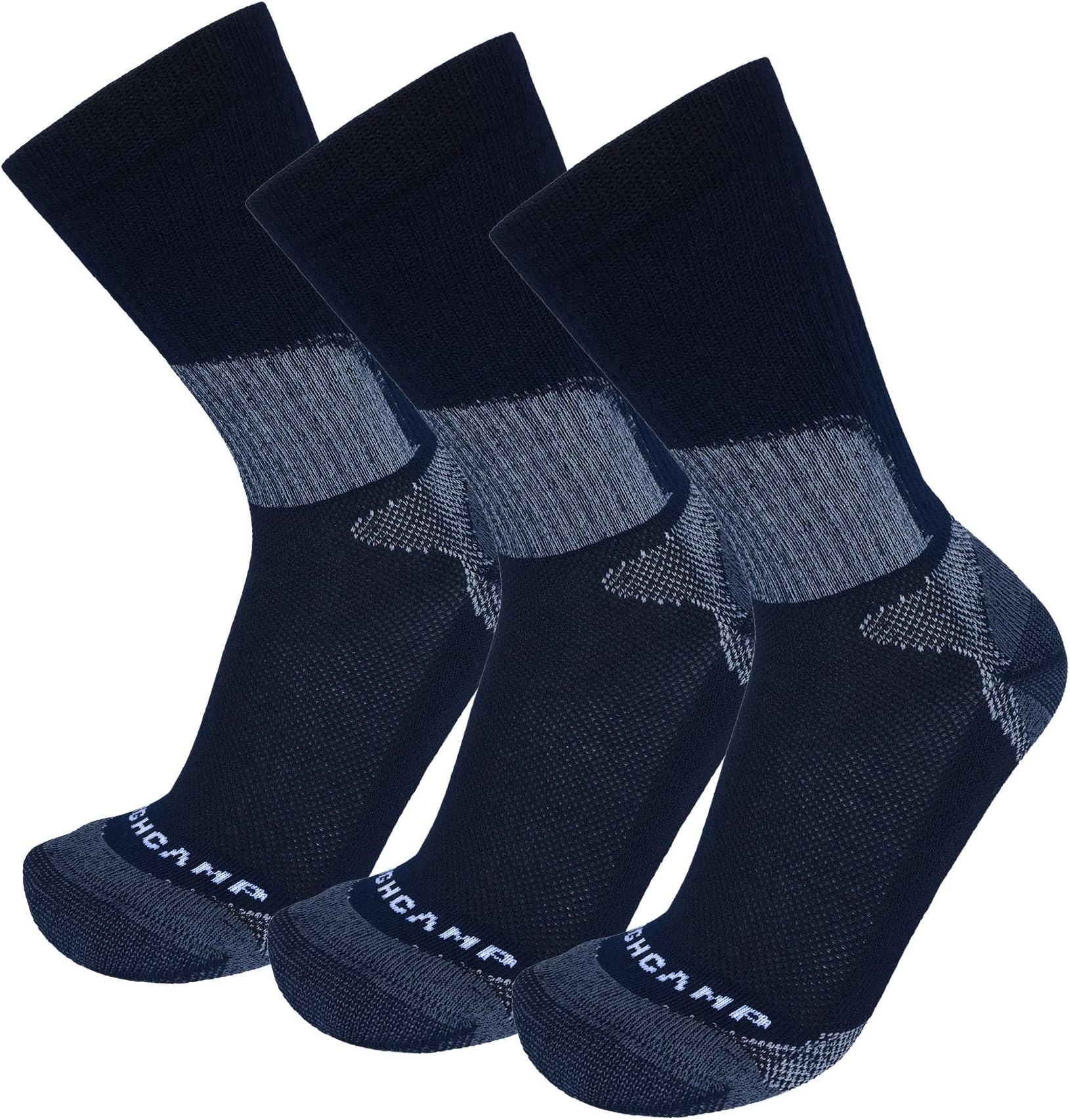 HIGHCAMP Light Cushioned Crew Socks- Wicking Hiking Cycling Running Sock for Men & Women