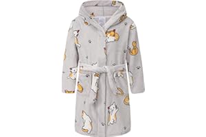 SGMWVB Kid Fleece Hooded Robes Girls Bathrobes Boys Soft Plush Sleepwear Toddler Fuzzy Pajamas