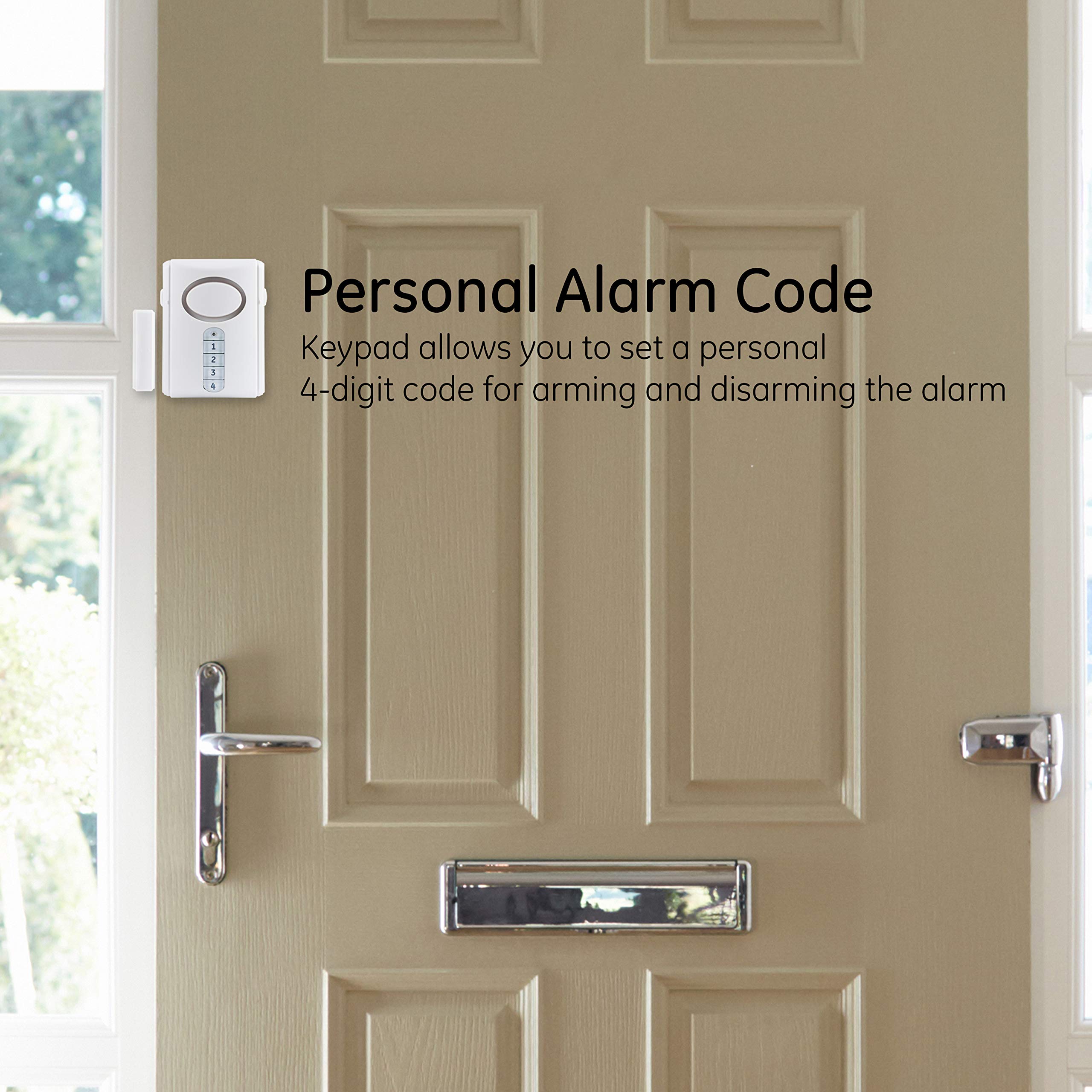 GE Personal Security Alarm Kit, Includes Deluxe Door Alarm with Keypad