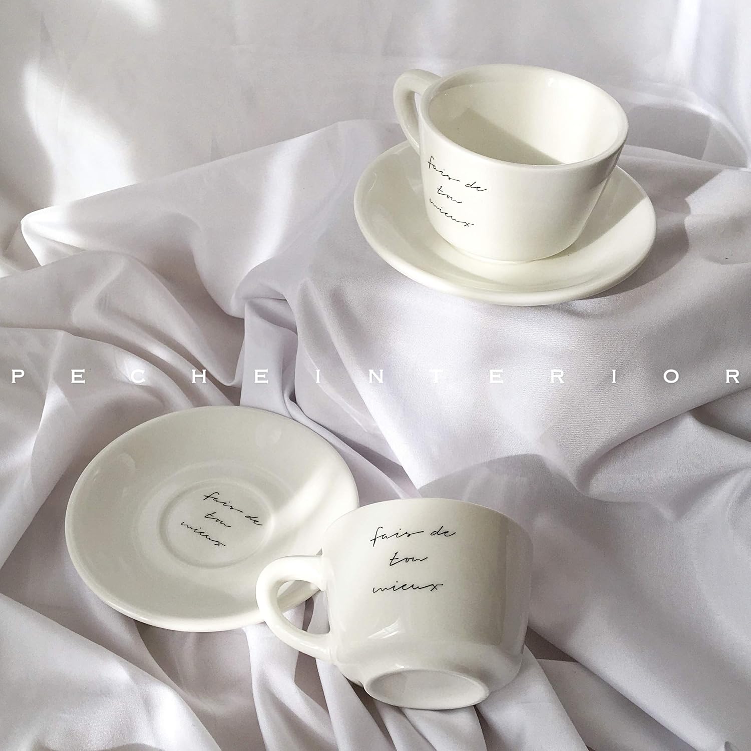 Amazon Pecheオリジナルインテリア 韓国 インテリア カップ ソーサー 2客セット マグ 白 ホワイト 北欧ナチュラル 大人可愛い グラス 英文字 モノトーン 雑貨 キッチン 小物 シンプル 食器 カフェ風 Pecheオリジナルインテリア ホーム キッチン 通販 Amazon Pecheオリジナルインテリア 韓国 インテリア カップ ソーサー 2客セット マグ 白 ホワイト 北欧ナチュラル 大人可愛い グラス 英文字 モノトーン 雑貨 キッチン 小物 シンプル 食器 カフェ風 Pecheオリジナルインテリア ホーム キッチン 通販