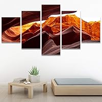 SIGNWIN 5 Panel Canvas Wall Art Modern Art Landscape Modern Multicolor Photography Relax/Calm Rocky for Home Decorations Ready to Hang - 60