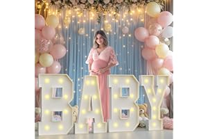BUGAME 3FT Marquee Letters for Baby Shower Decorations,3FT Baby Letters for Baby Shower, Light up Letters Gender Reveal Decorations