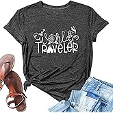 Magical Castle Shirts Women Magic Kingdom T Shirt Castle Flower Graphic Short Sleeve Tops Holiday Tee