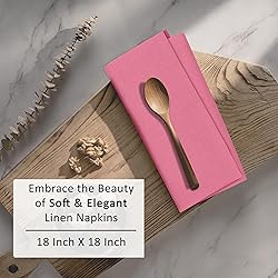 Ruvanti Linen Napkins Set of 6, 18x18 Cloth