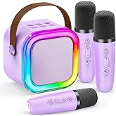 Mini Karaoke Machine for Kids, 2026 TOP Toys Birthday Gifts Ideas for Girls Ages 4, 5, 6, 7, 8, 9, 10, 12+ Years Old, Portable MP3 Player with 3 Wireless Mics for Family Home Party