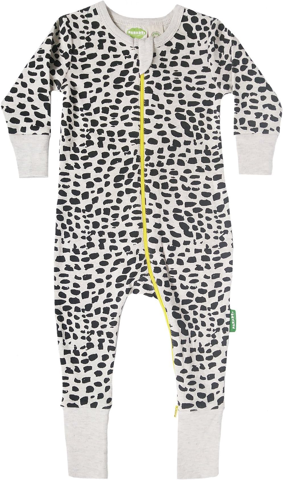 Parade Organics Signature '2-Way' Zipper Romper Black Brushes 6-12 Months